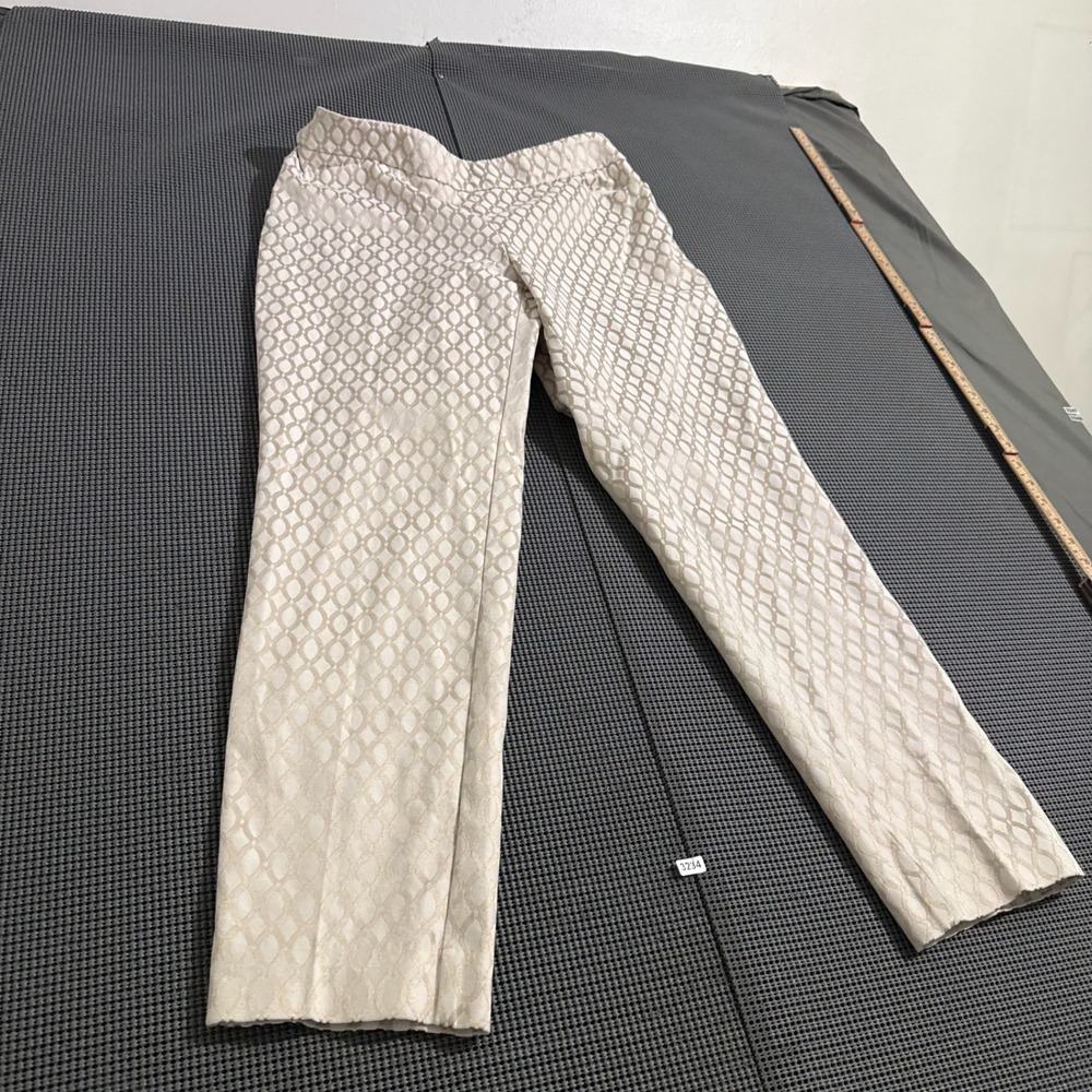 White House Black Market Tan Geometric Ankle Pants Womens Est Size 6